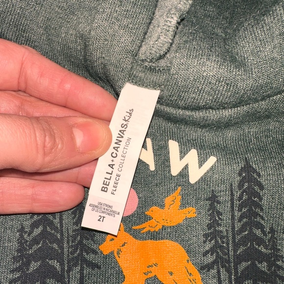 Bella Canvas Forest Green Kids Hoodie - Picture 4 of 4